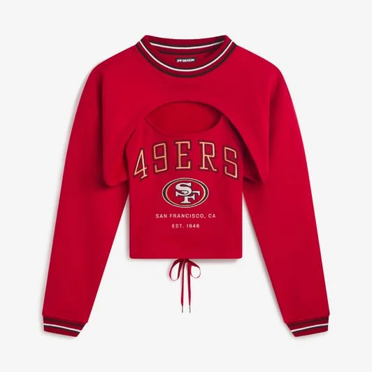 Women's Scarlet San Francisco 49ers Fleece Shrug Cami