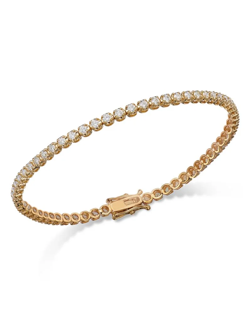 Certified Diamond Tennis Bracelet in 14K Yellow Gold, 2.0 tcw