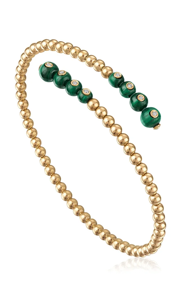 Bubbles Double Wrap 14K Yellow Gold Bangle