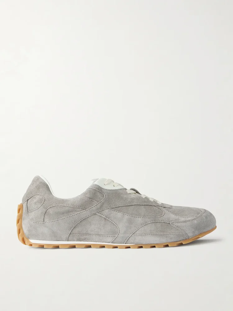 Orbit Flash Leather-Trimmed Suede Sneakers