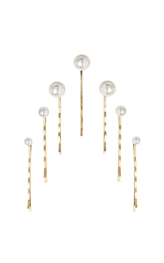 Set-Of-Seven Pearl Hairpins