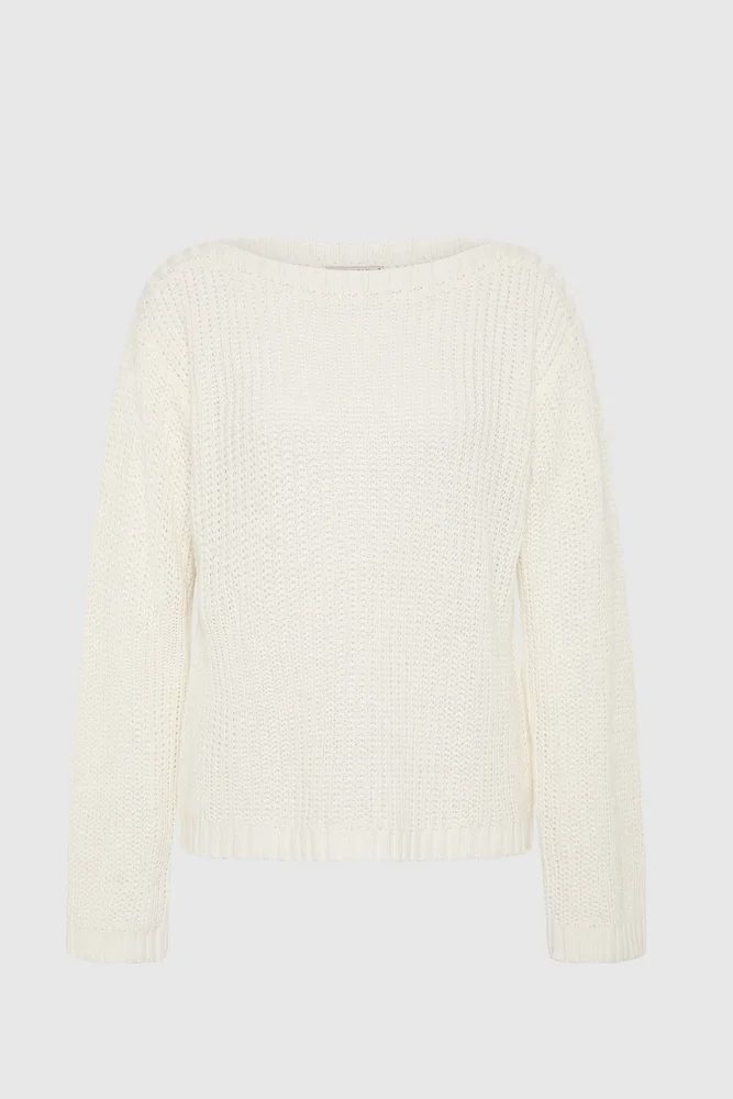 Relaxed Bateau Jumper - Off White