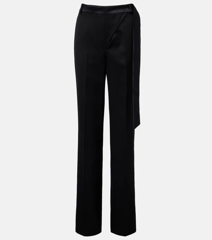Virgin wool wide-leg pants