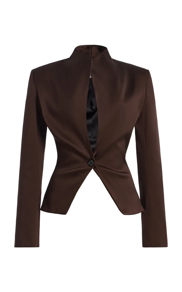 The Alora Shrunken Stretch-Mikado Jacket