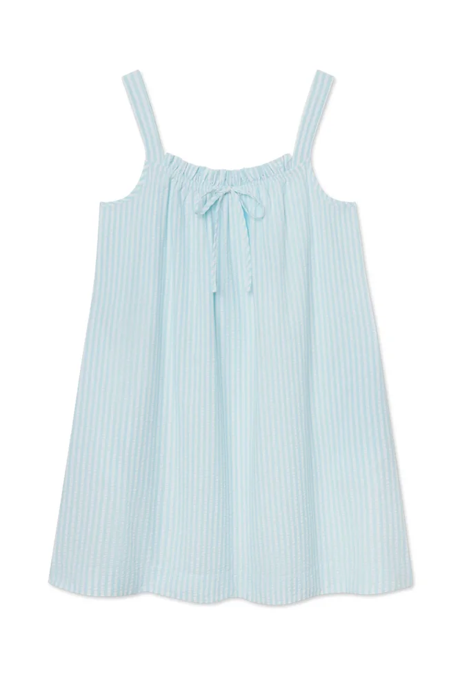 Alice Nightgown in Salt Spray Seersucker — XXS