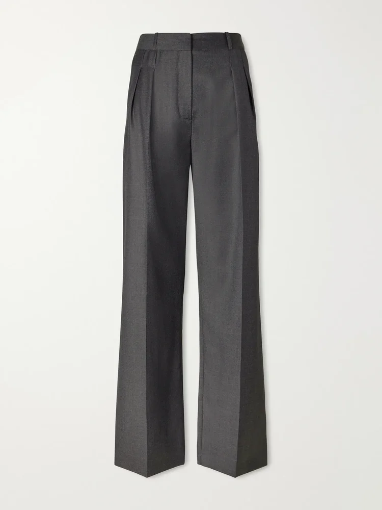Sbiru pleated wool-twill straight-leg pants