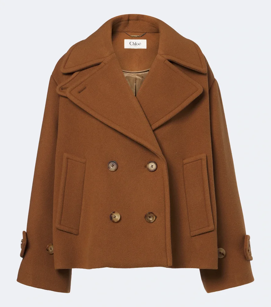 Oversized wool-blend peacoat