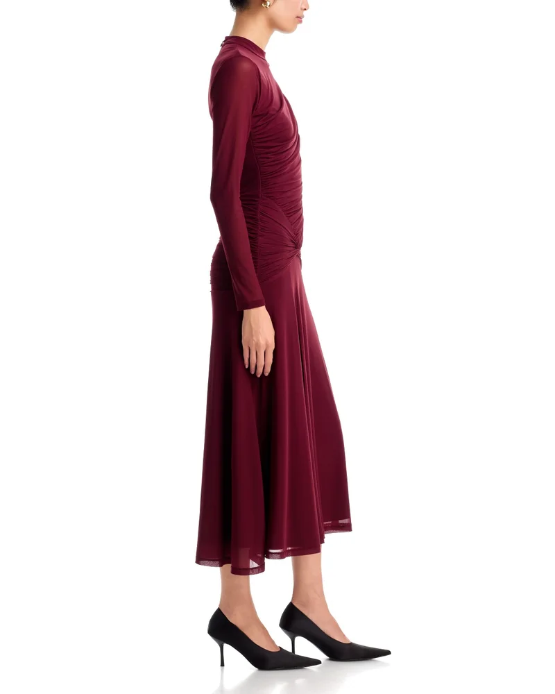 Selene Ruched Long Sleeve Dress