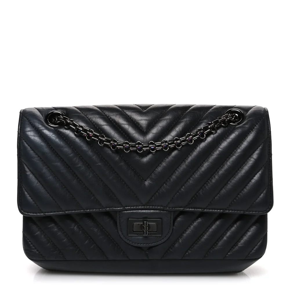 Sheepskin Chevron 2.55 Reissue 225 Double Flap (So Black)