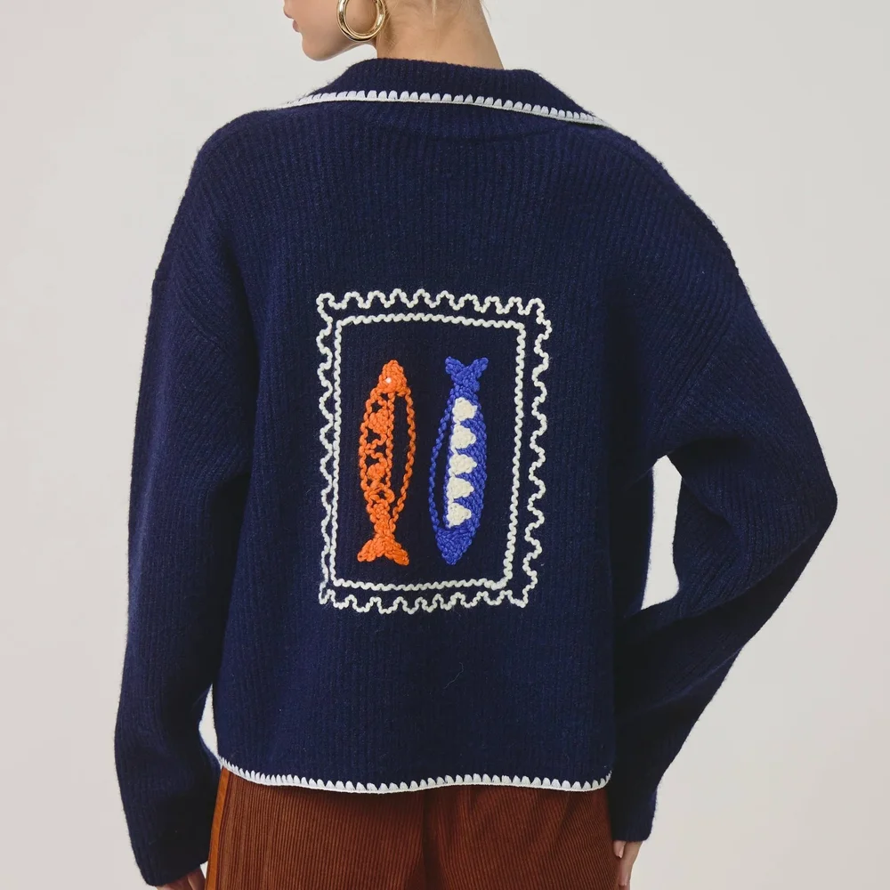 Fisherman’s Postcard Sweater Cardigan