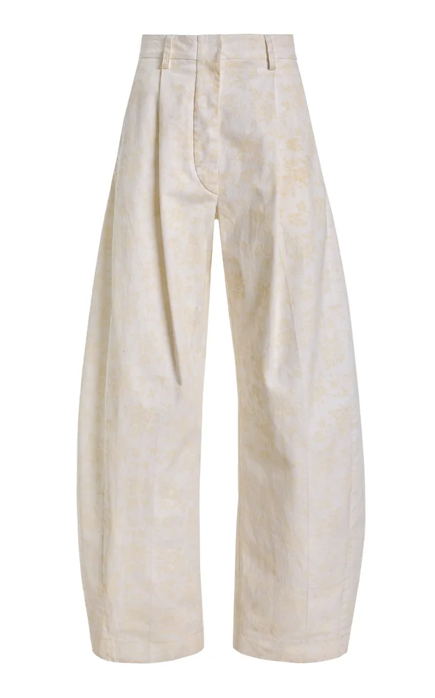 Billie Pleated Cotton-Gabardine Barrel-Leg Trousers