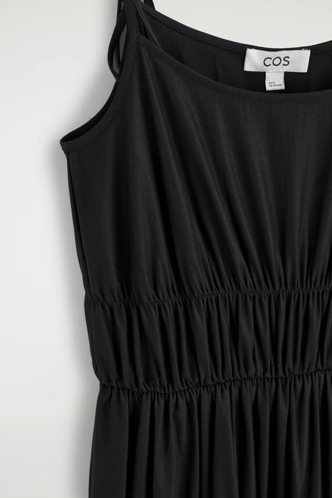 Gathered Jersey Midi Dress