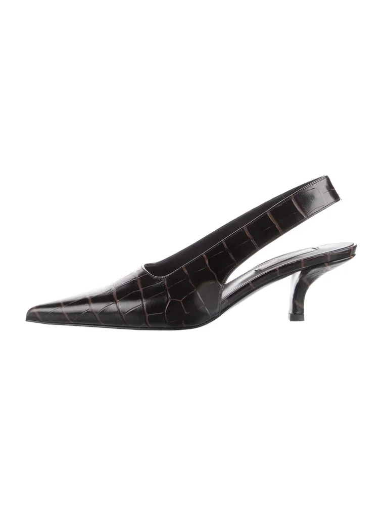 Leather Slingback Pumps