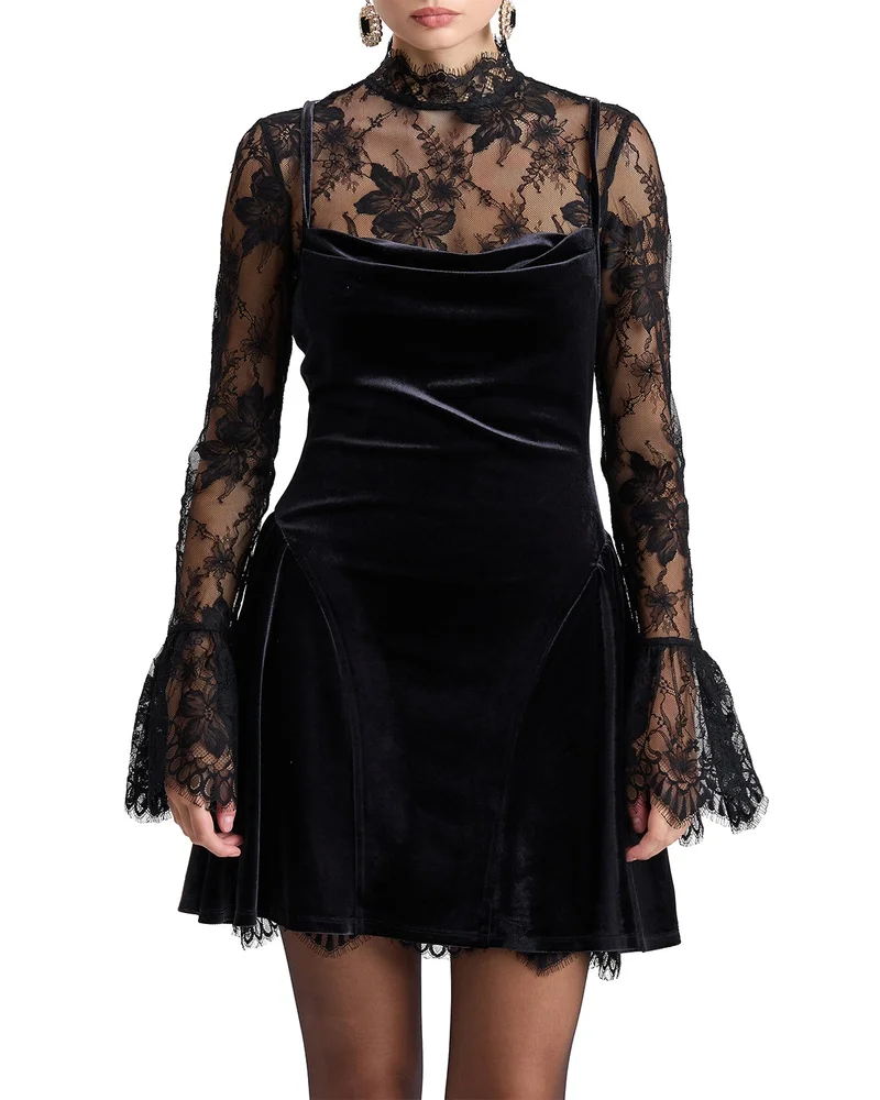 Twofer Lace Combo Mini Dress