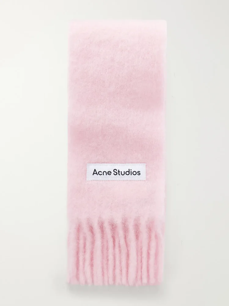 Vally Skinny fringed alpaca, wool and mohair-blend scarf