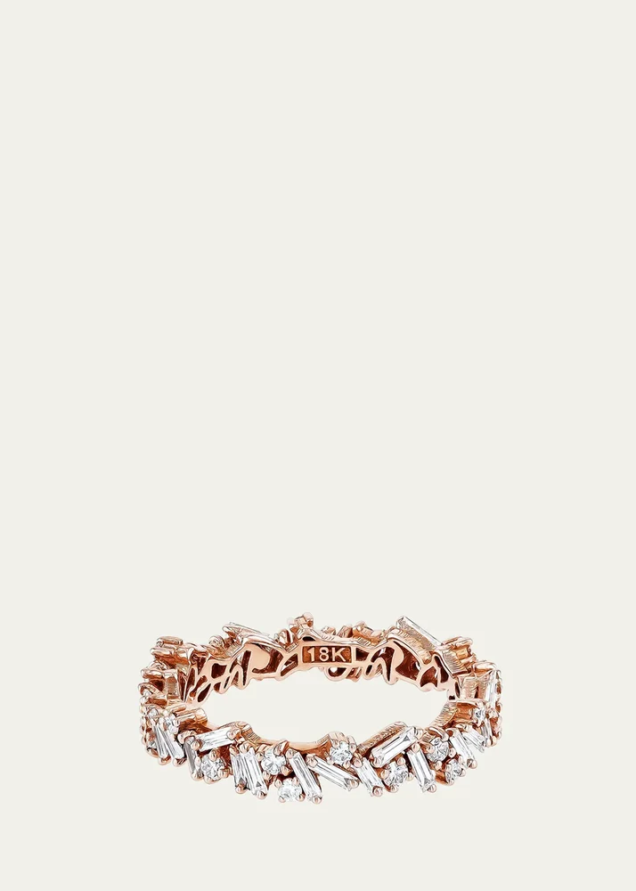 18K Rose Gold Diamond Fireworks Eternity Band Ring
