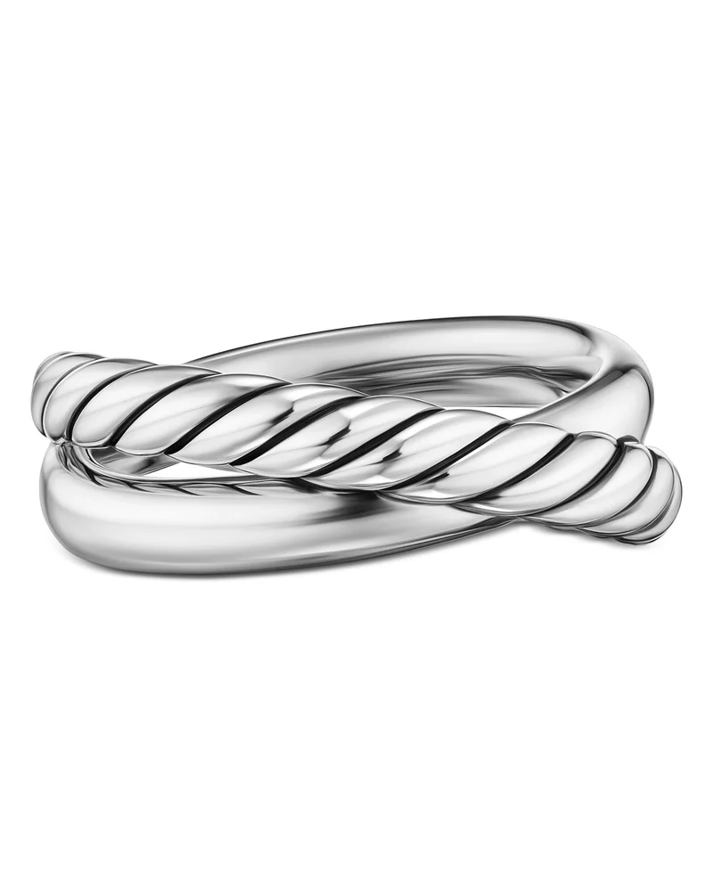 Crossover Two Row Ring in Sterling Silver, 7.4mm