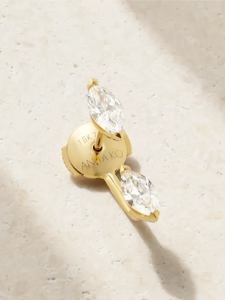 Orbit 18-karat gold diamond single earring