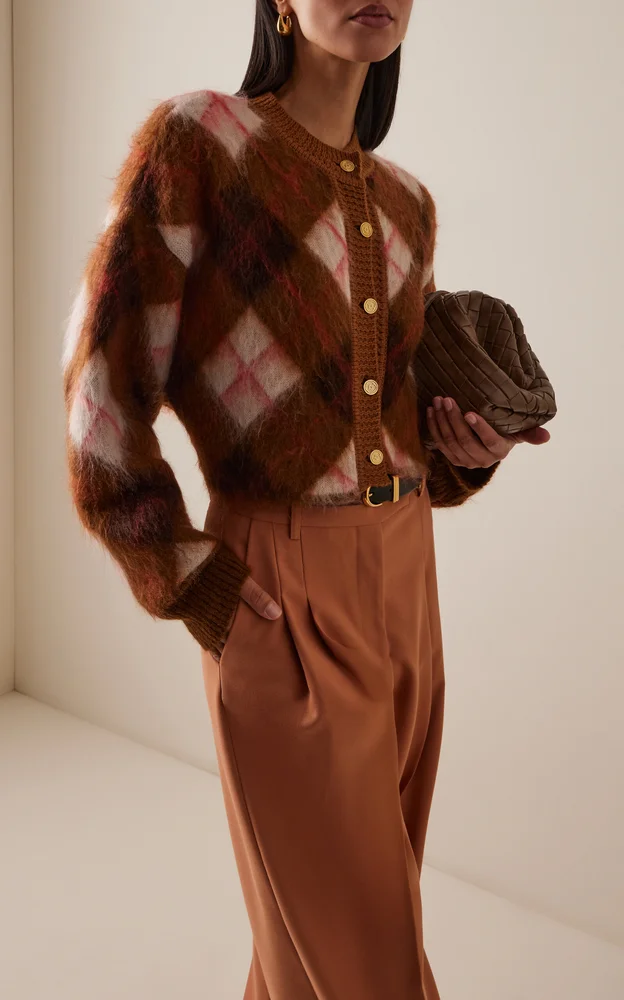The Blane Checked Wool Cardigan