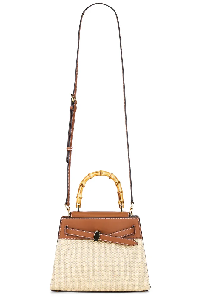 Raffia Dash Top Handle Bag