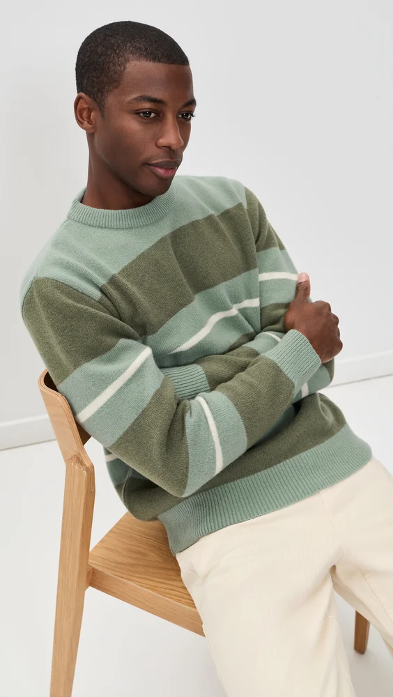 Combin Striped Knit Sweater