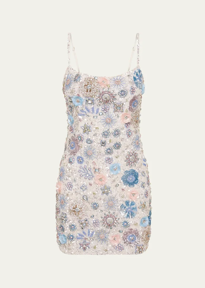 Francesca Beaded Fit & Flare Mini Dress