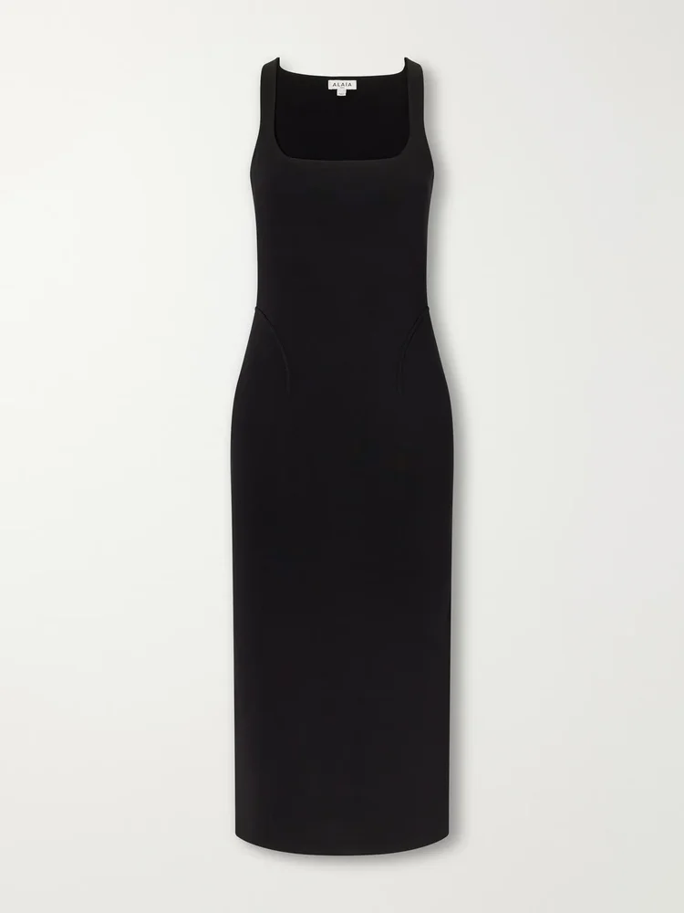 Stretch-jersey midi dress