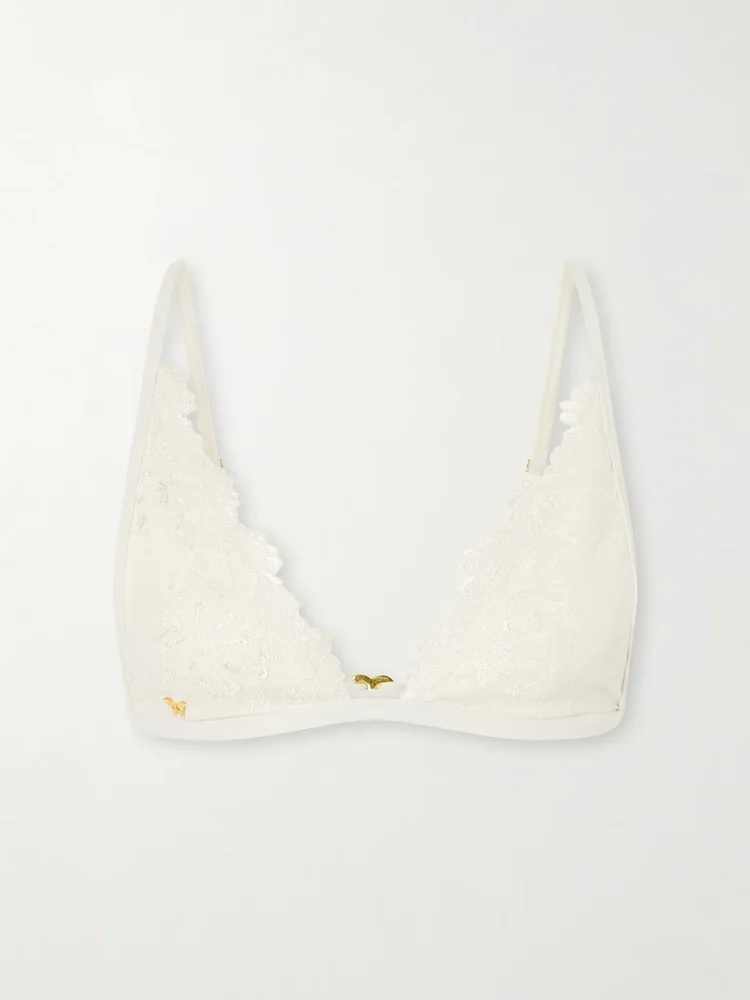 Juliette embroidered bikini top