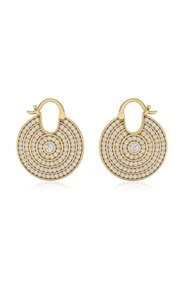 Universum 18K Yellow Gold Diamond Hoop Earrings