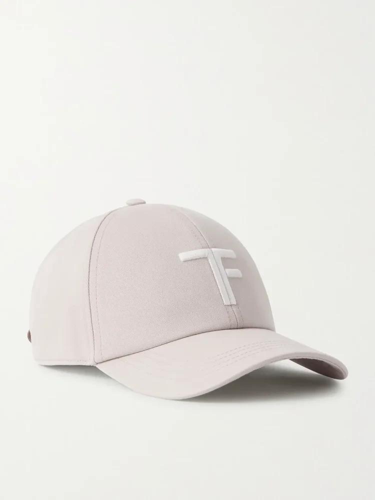 Leather-Trimmed Logo-Embroidered Cotton-Twill Baseball Cap