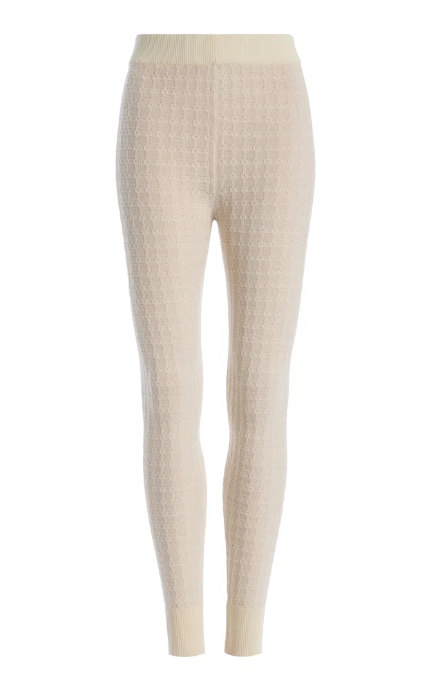 Soleil Cable-Knit Merino Wool Leggings