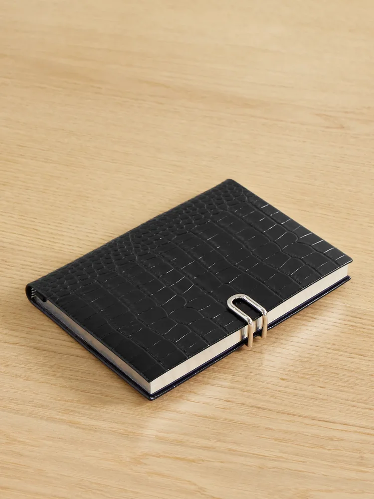 Mara croc-effect leather notebook