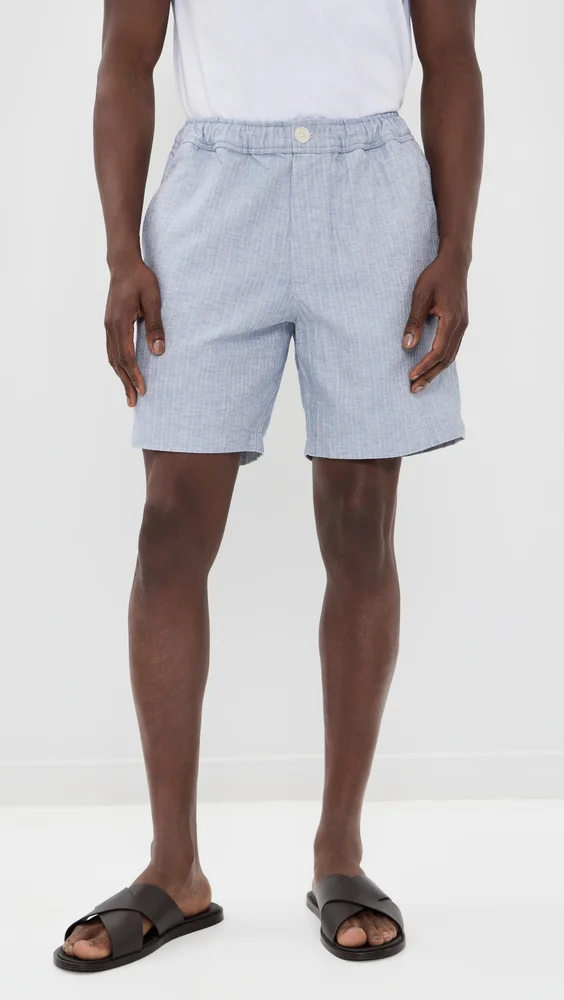 Kurt Cotton Linen Herringbone Shorts