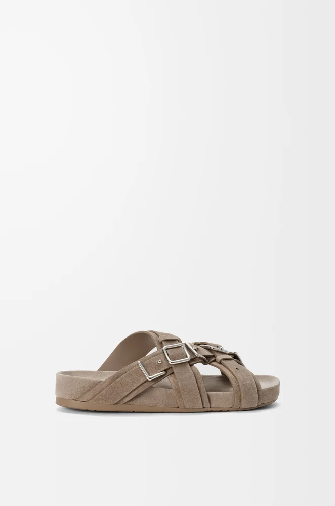 Loewe Type Fussbett sandal in suede calfskin