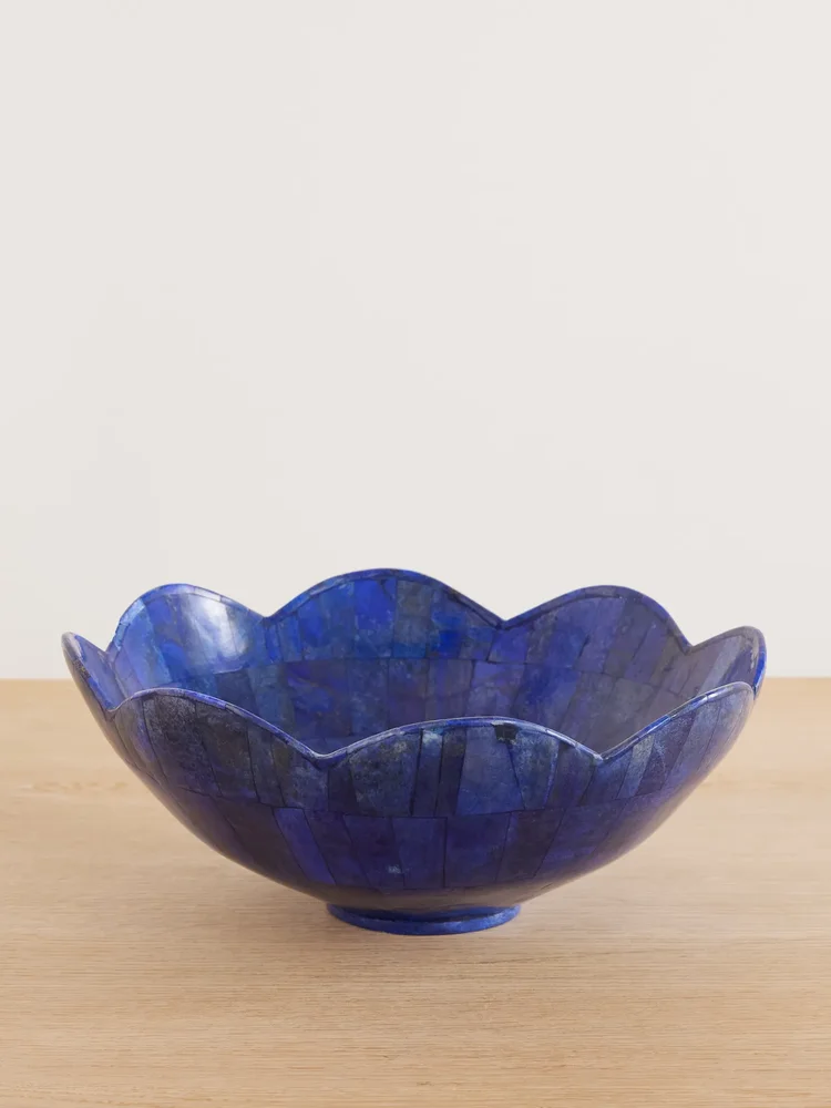 Flower lapis lazuli bowl