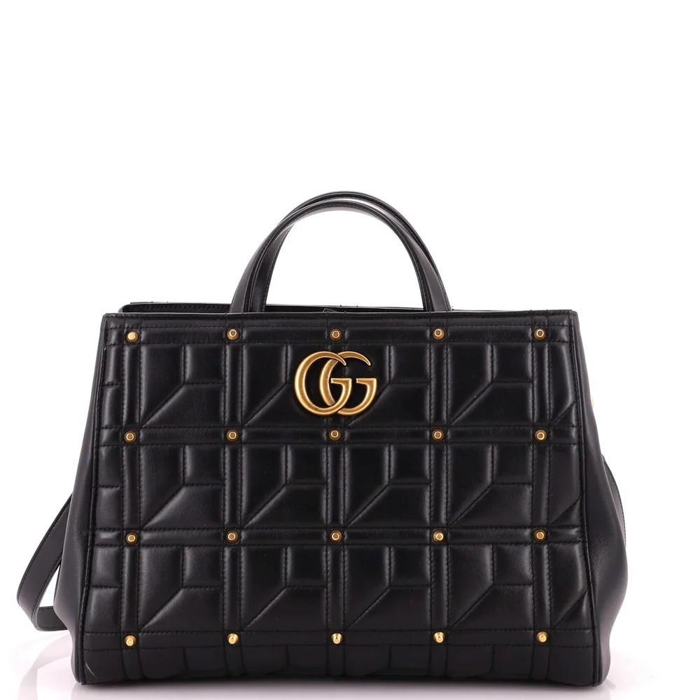Pre-Owned GG Marmont Tote Studded Matelasse Leather Medium