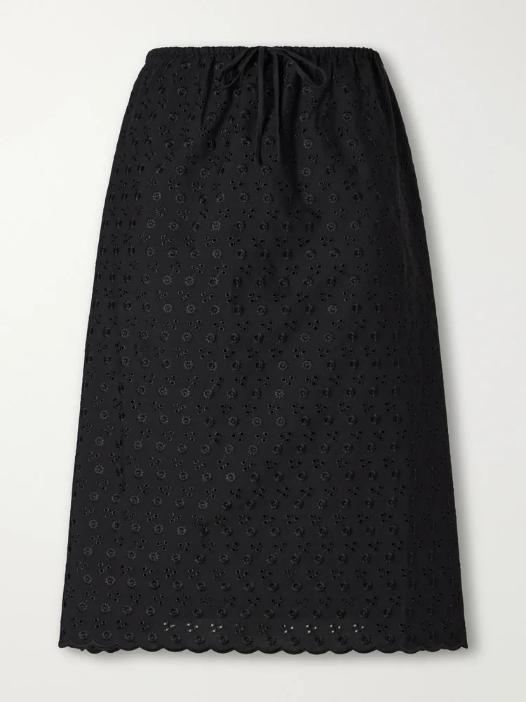 Santana broderie anglaise midi skirt