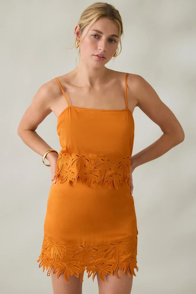 Dawn Lace Trim Satin Cami