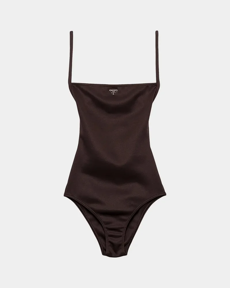 Interlock Knit One-Piece Swimsuit