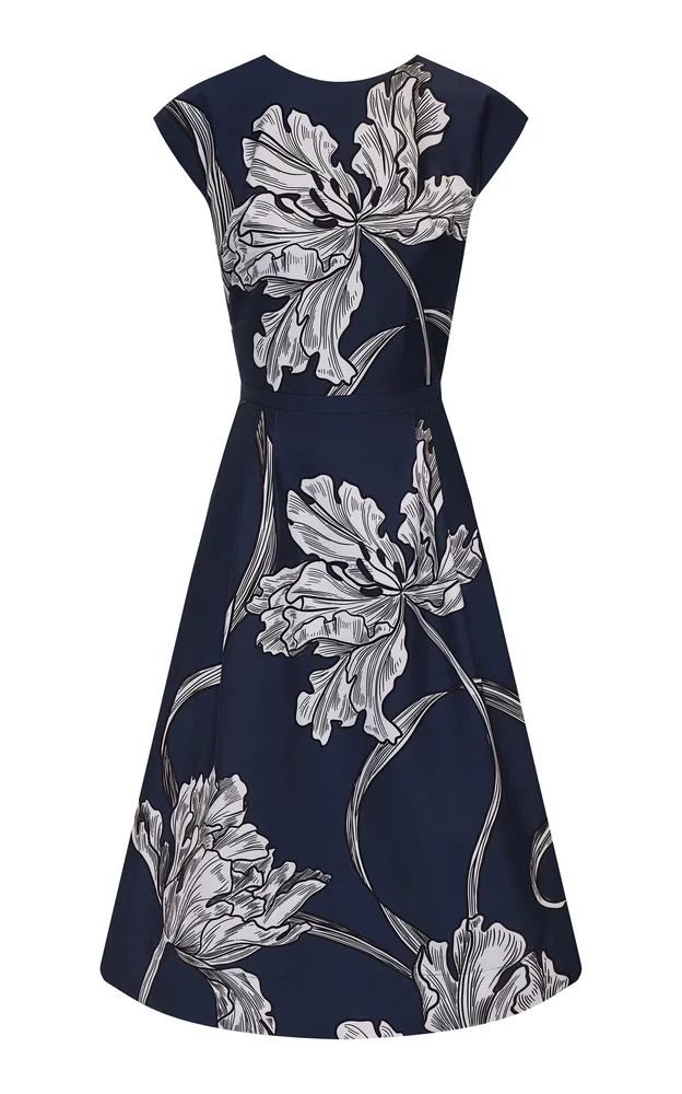 Kamara Printed Taffeta Midi Dress