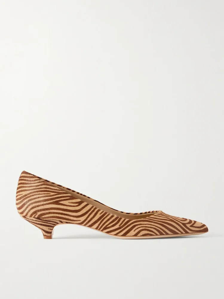 The Kitty zebra-print leather pumps