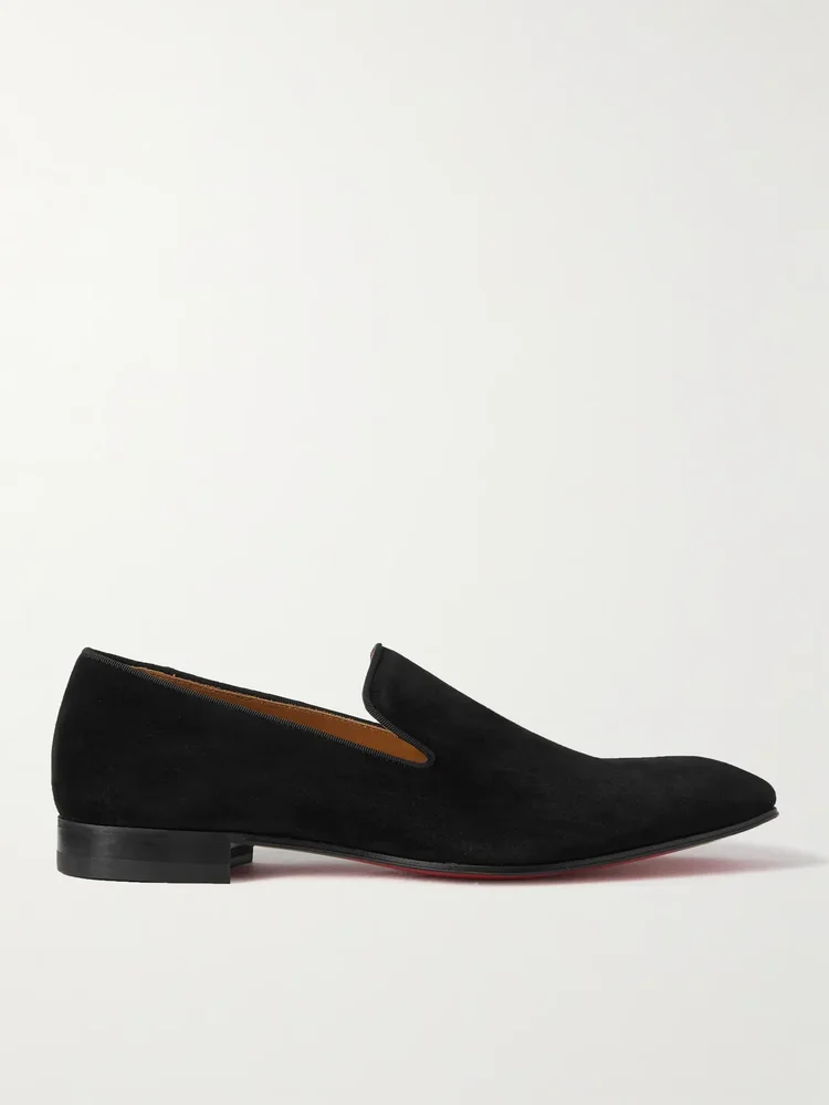 Dandelion Grosgrain-Trimmed Suede Loafers