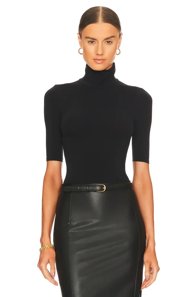 Ballet Shortsleeve Turtleneck Bodysuit