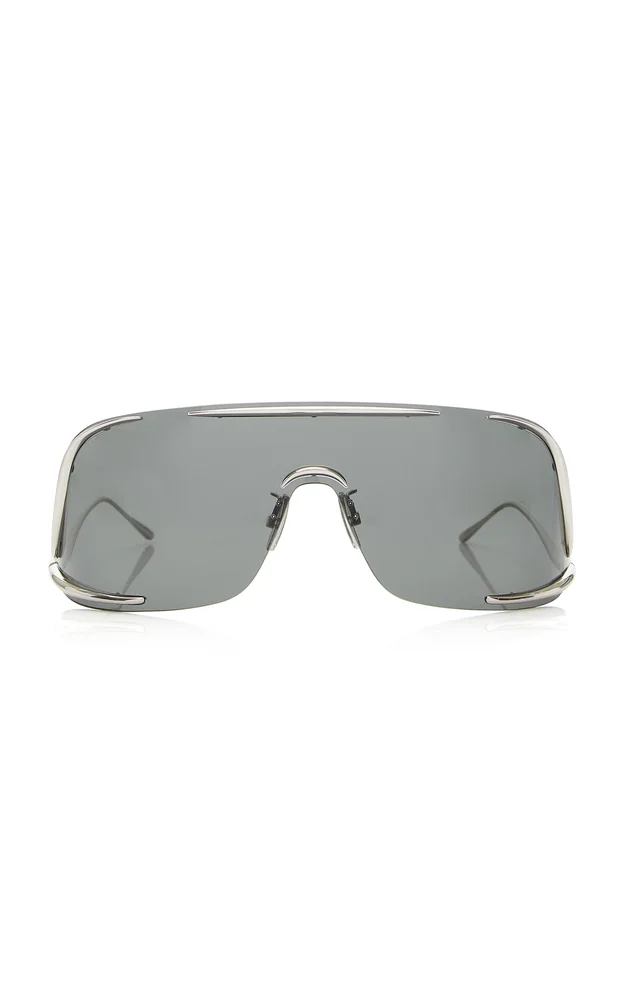 Shield Mask-Frame Metal Sunglasses