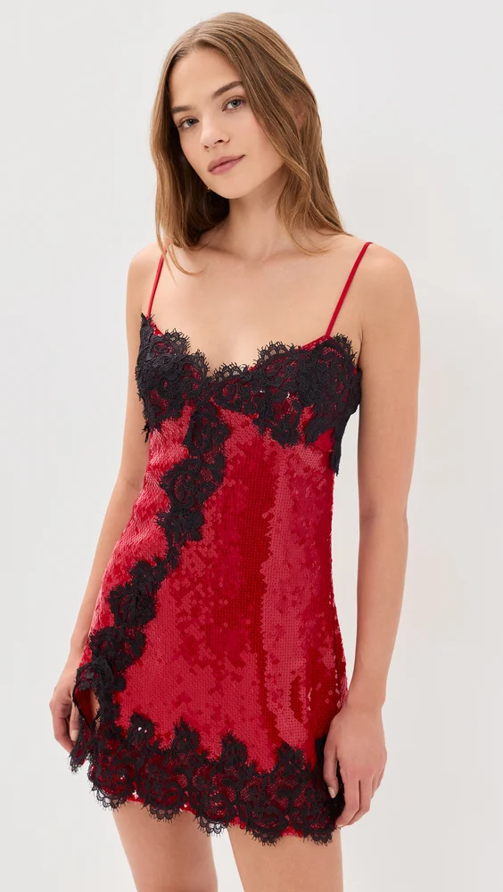 Alerie Sequin Mesh Mini Dress