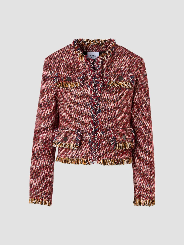 Akris punto tweed short jacket