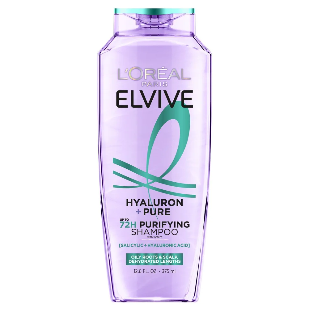 Elvive Hyaluron + Pure 72H Purifying Shampoo for Oily Hair 12.6 oz
