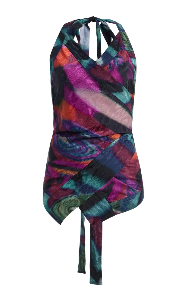Cussia Printed Moiré Top