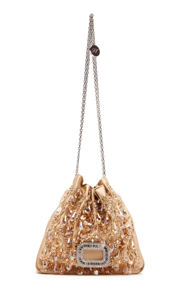 Pilgrim Crystal-Embellished Satin Mini Bag