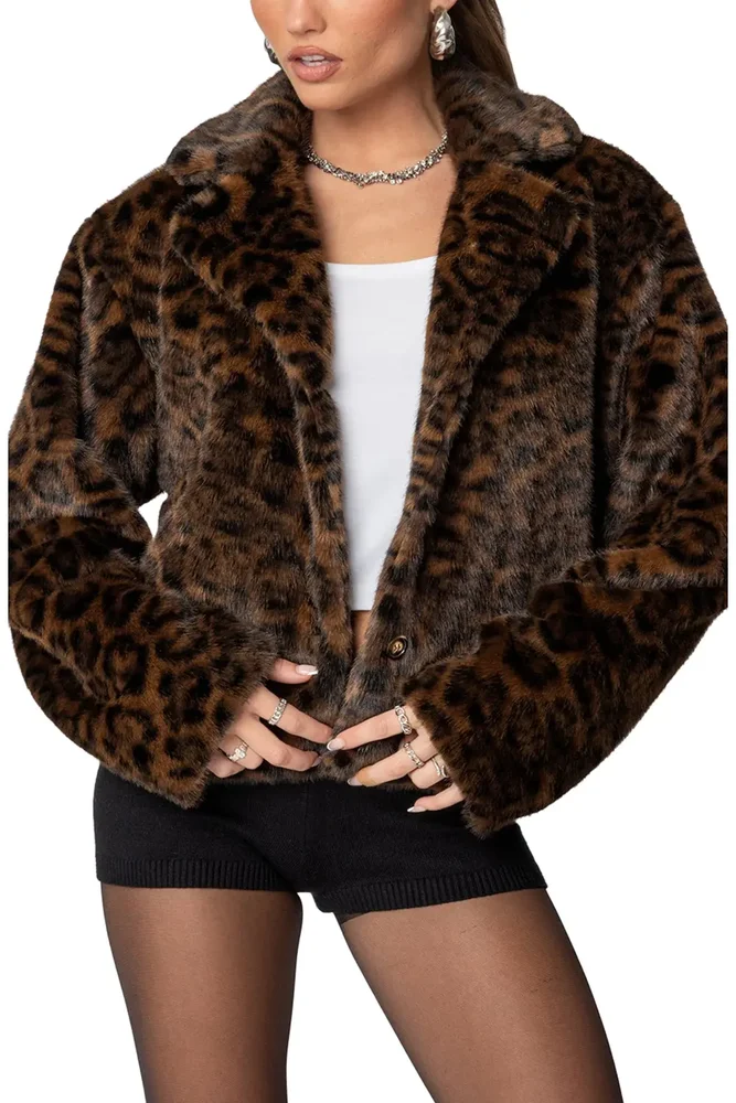 Lady Leopard Faux Fur Jacket